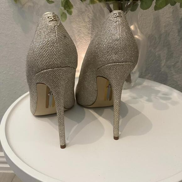 Sam Edelman Danna Glitter Gold Heel Pointed Toe Pump Women 10 Excellent - Picture 3 of 8